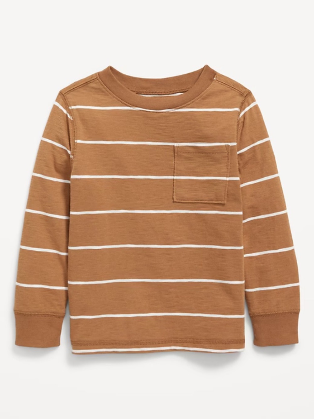 OLD NAVY • TODDLER BOYS' STRIPED LONG-SLEEVE THICK-KNIT POCKET T-SHIRT - 3T